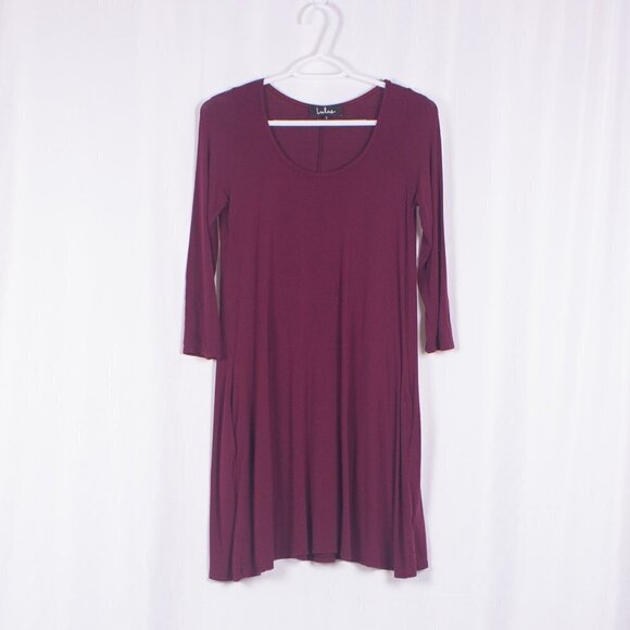 LULUS Twirl Power Wine Red Swing Dress Size S - Picture 6 of 8